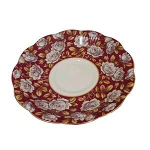 Royal Albert 1 SAUCER Merrie England Series Balmoral Dark Red‎ ROSES Replacement